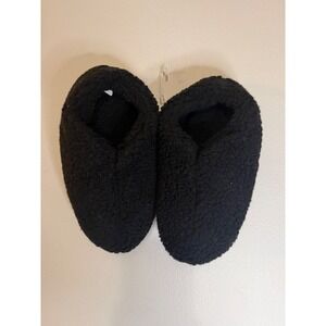 Victoria's Secret PINK Black Sherpa Slippers Size S (5-6) NWT